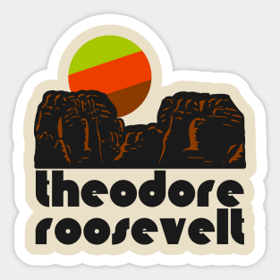 Retro Theodore Roosevelt ))(( Tourist Souvenir National Park Design Sticker